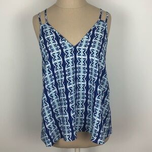 Blue Printed Tank Top